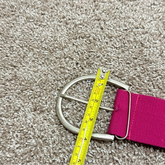 Hot Pink Grommet Belt Y2K Wide Canvas Silver D Ring Statement Punk Scene Goth - Picture 7 of 9